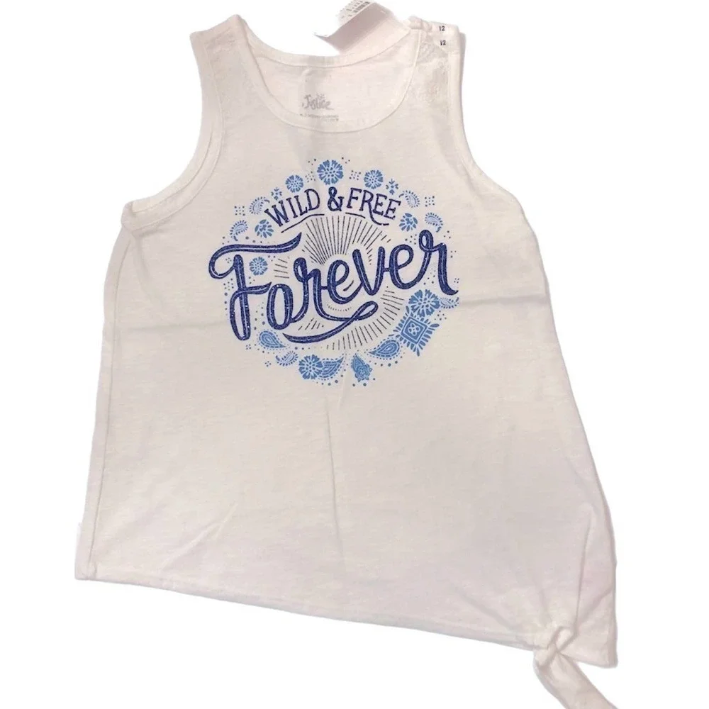 JUSTICE “Wild & Free Forever” Self Tie Tank Top
